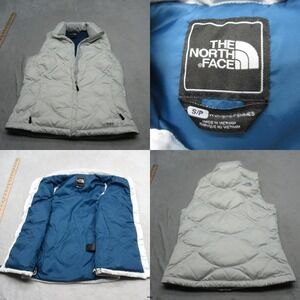 The North Face Down Vest Womens Small White 550 Fill‎ Quilted Full Zip Puffer